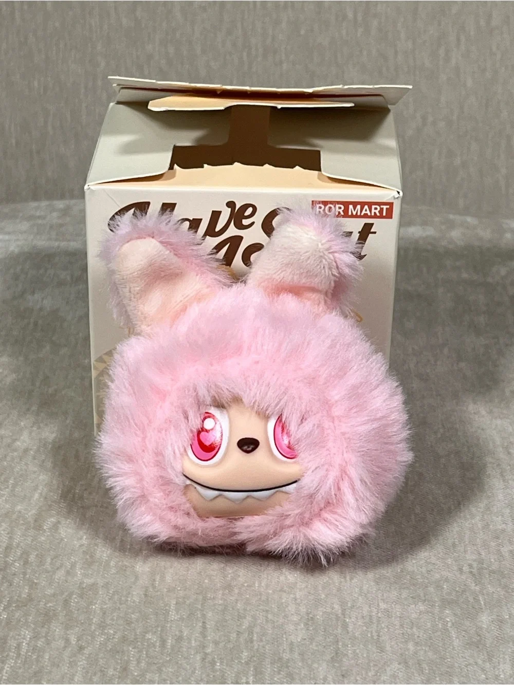Plush Pink Bunny Key & Card Holder - Cute Furry Accessory